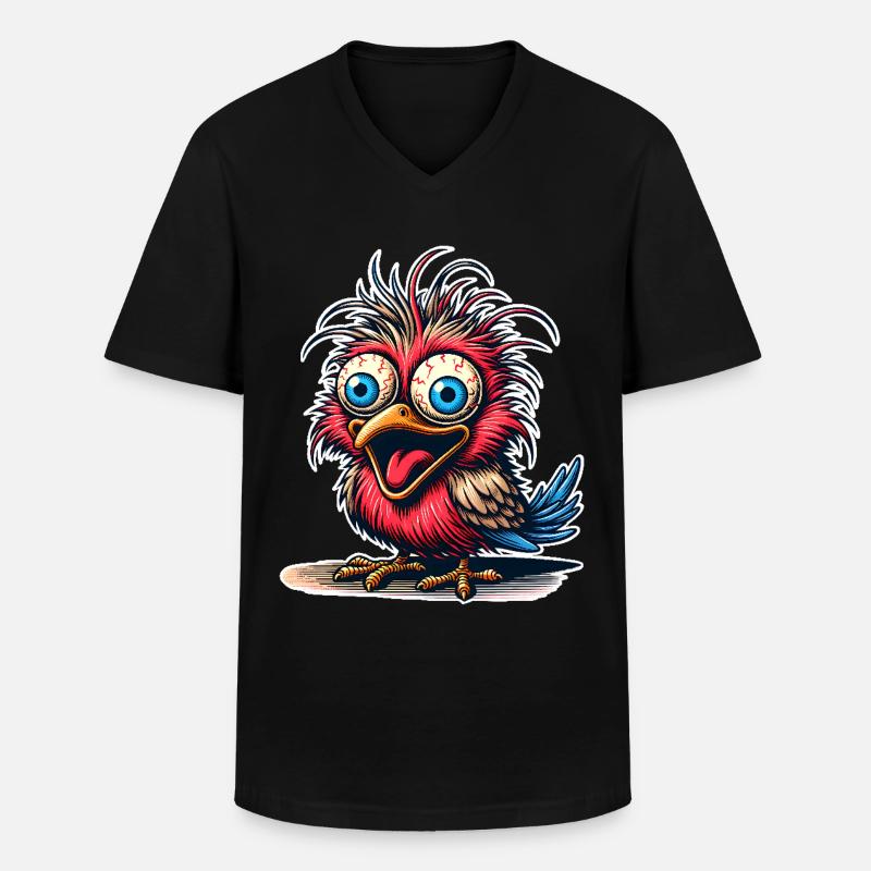 Vogel - Männer-T-Shirt mit V-Ausschnitt - Schwarz