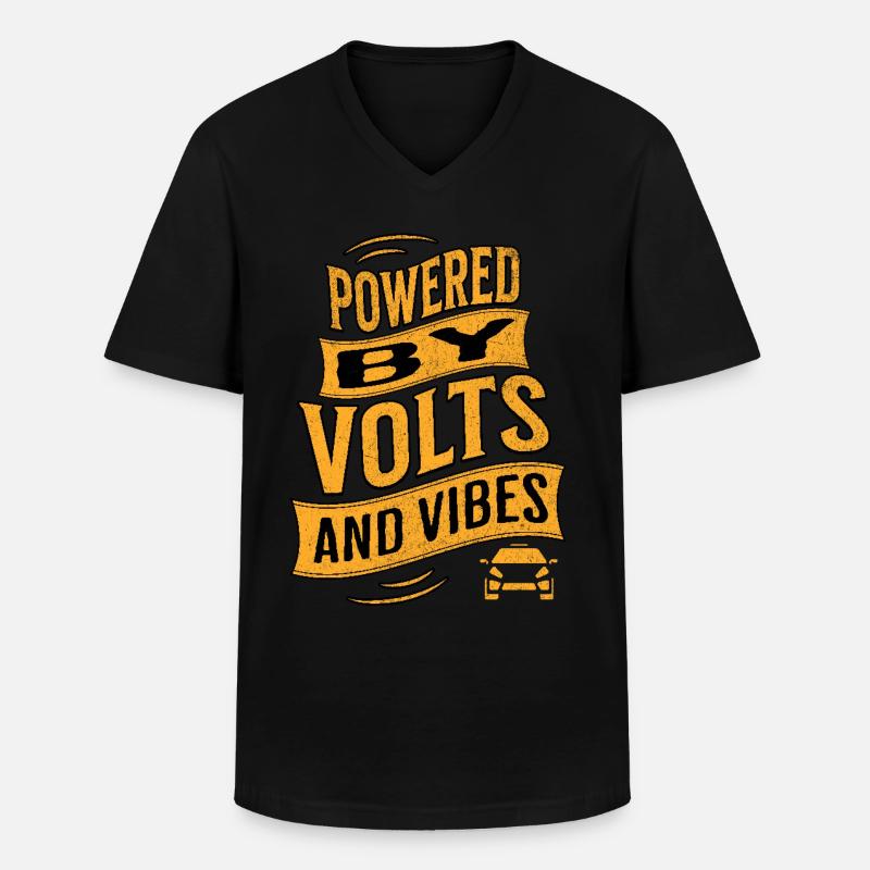 E-Auto Elektroauto - Männer-T-Shirt mit V-Ausschnitt - Schwarz