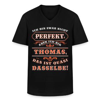 Lustiges THOMAS zum Namenstag mit Name Namens - Männer-T-Shirt mit V-Ausschnitt - Schwarz - Vorne - AI Model Male 178 dark (178cm)
