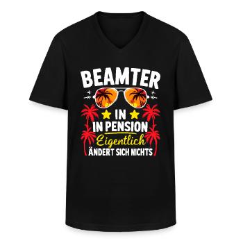 Pension Beamter Ruhestand Beamten Pensionierung - Männer-T-Shirt mit V-Ausschnitt - Schwarz - Vorne - AI Model Male 178 dark (178cm)