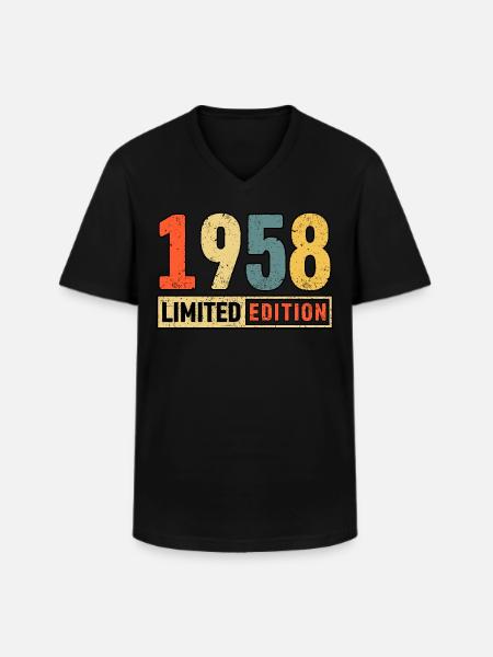 Edition limitée 1958 - T-shirt col V Homme - noir