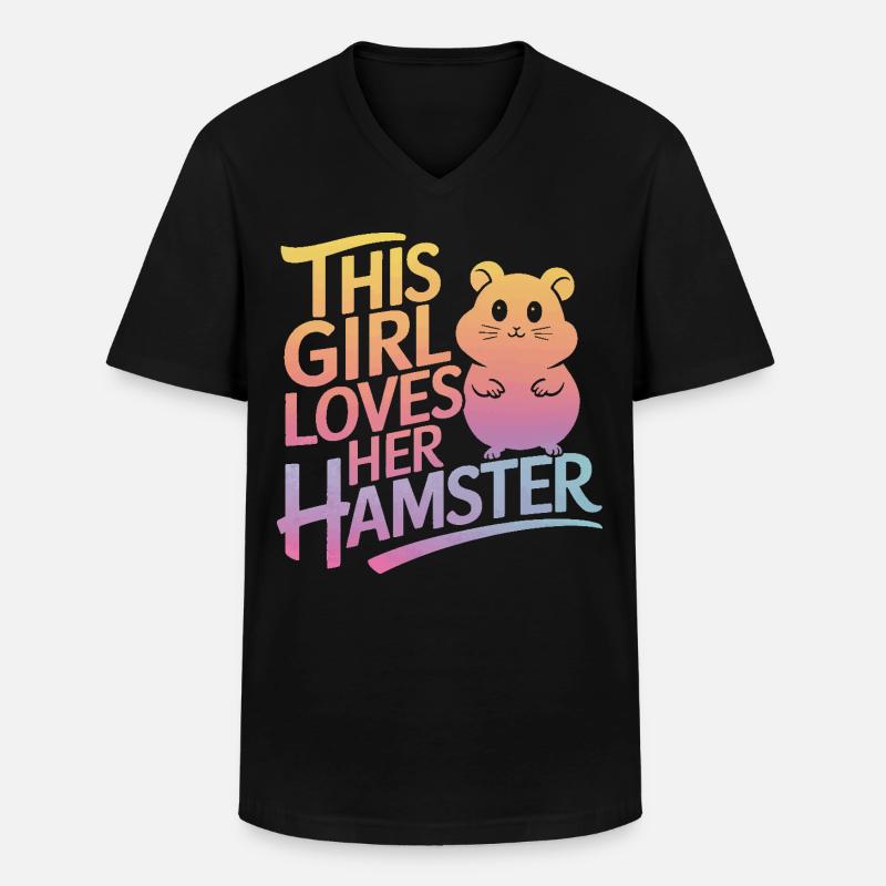 Hamster - Männer-T-Shirt mit V-Ausschnitt - Schwarz