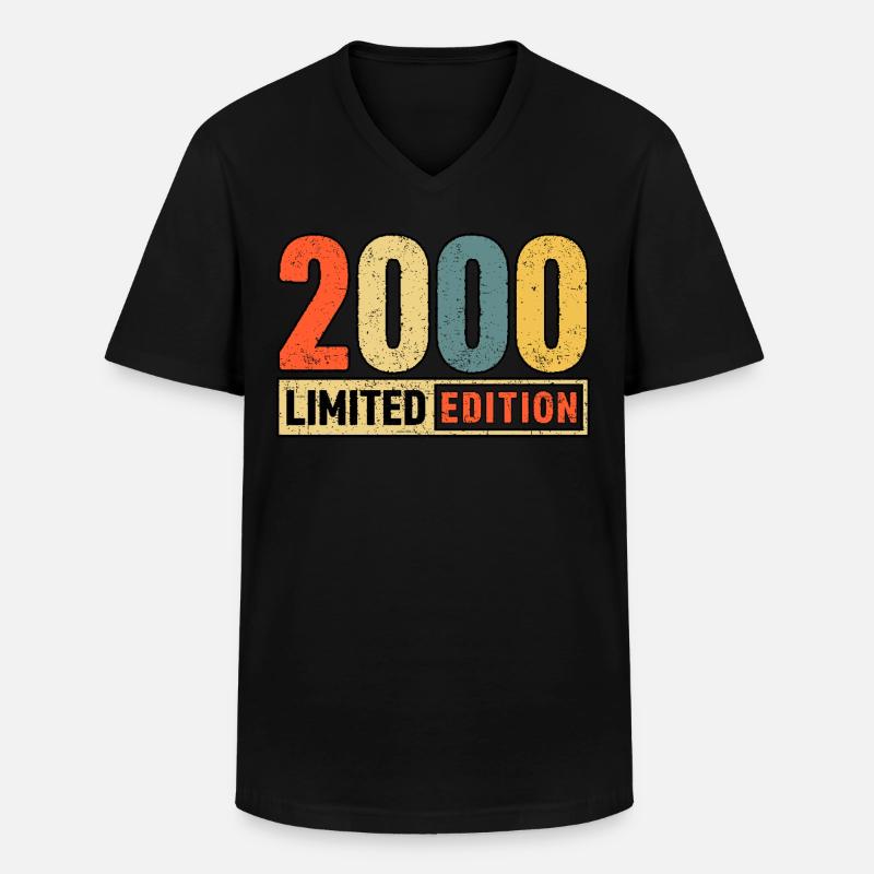 Limited Edition 2000 - Männer-T-Shirt mit V-Ausschnitt - Schwarz