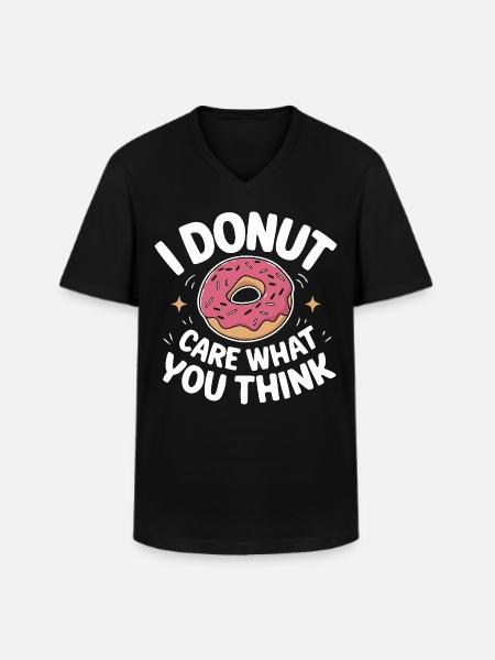 Donut Donuts Snoep Bagel - Klassiek mannen T-shirt met V-hals - zwart