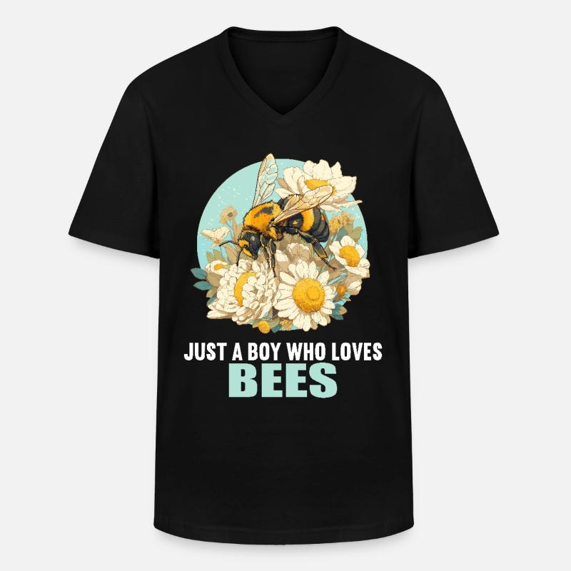 Bees Bee - Men's V-Neck T-Shirt - black