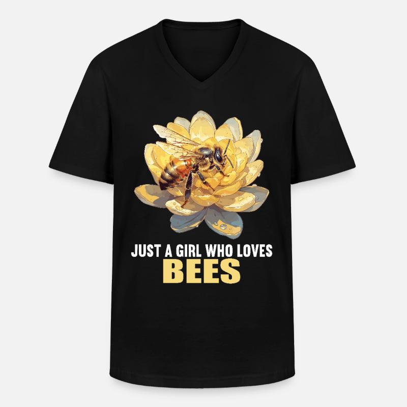 Bienen Biene - Männer-T-Shirt mit V-Ausschnitt - Schwarz