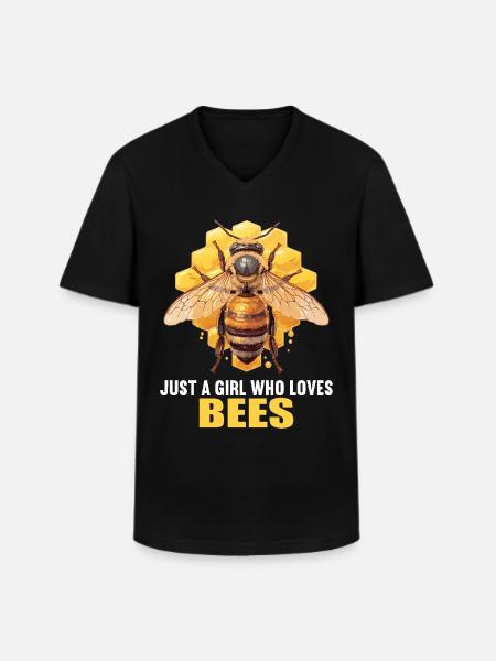Bees Bee - Men's V-Neck T-Shirt - black
