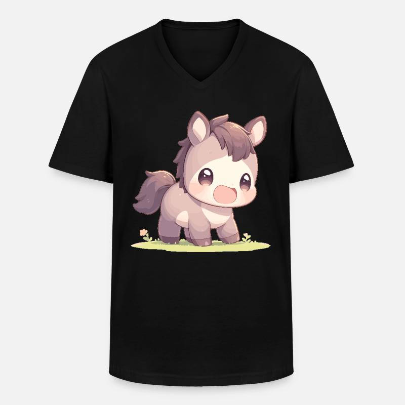 Pferde Pferd - Männer-T-Shirt mit V-Ausschnitt - Schwarz