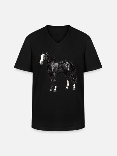 Pferde Pferd - Männer-T-Shirt mit V-Ausschnitt - Schwarz