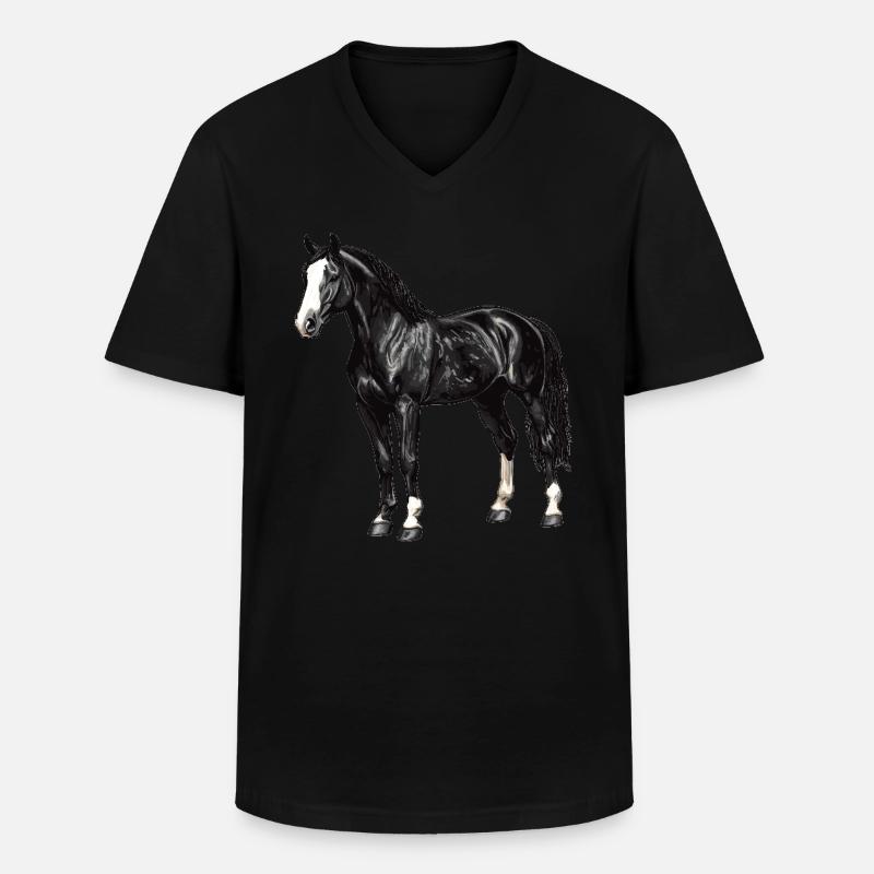 Pferde Pferd - Männer-T-Shirt mit V-Ausschnitt - Schwarz