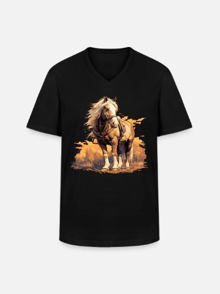 Pferde Pferd - Männer-T-Shirt mit V-Ausschnitt - Schwarz