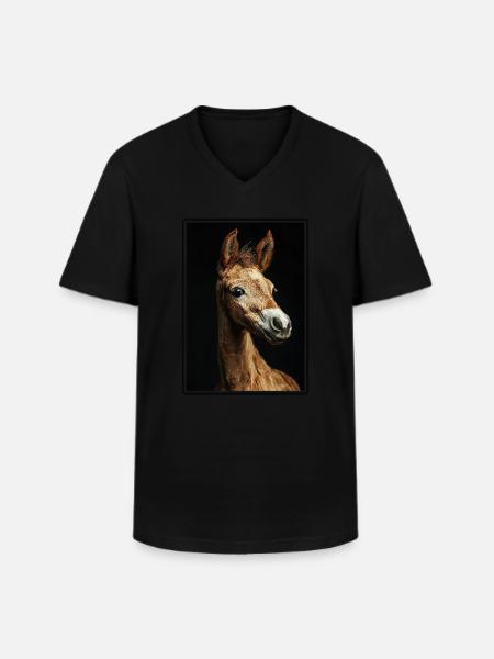 Pferde Pferd - Männer-T-Shirt mit V-Ausschnitt - Schwarz
