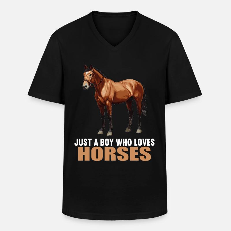 Pferde Pferd - Männer-T-Shirt mit V-Ausschnitt - Schwarz