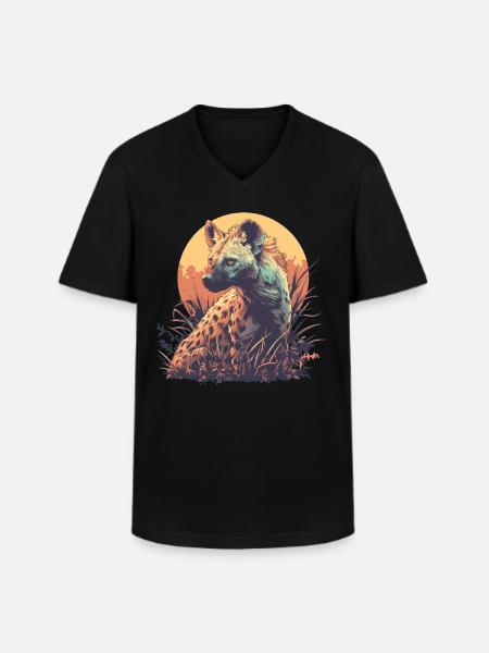 Hyänen Hyäne - Männer-T-Shirt mit V-Ausschnitt - Schwarz