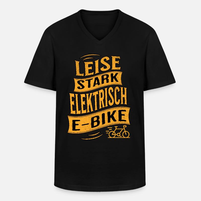 E-Bike E-Biker - Männer-T-Shirt mit V-Ausschnitt - Schwarz