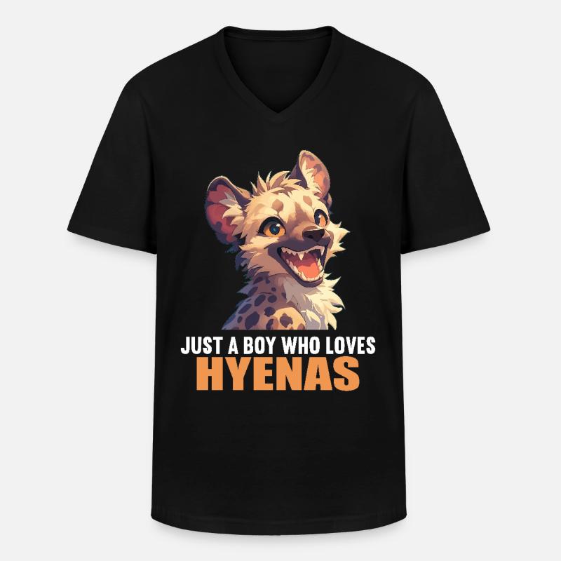 Hyänen Hyäne - Männer-T-Shirt mit V-Ausschnitt - Schwarz