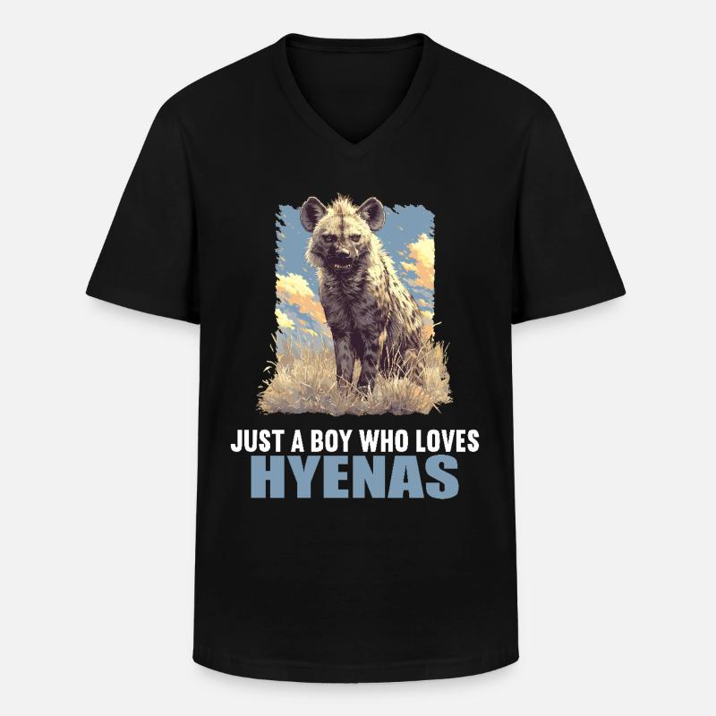 Hyänen Hyäne - Männer-T-Shirt mit V-Ausschnitt - Schwarz