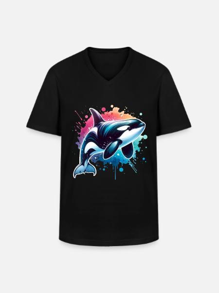 Orca Killer Whale - Men's V-Neck T-Shirt - black