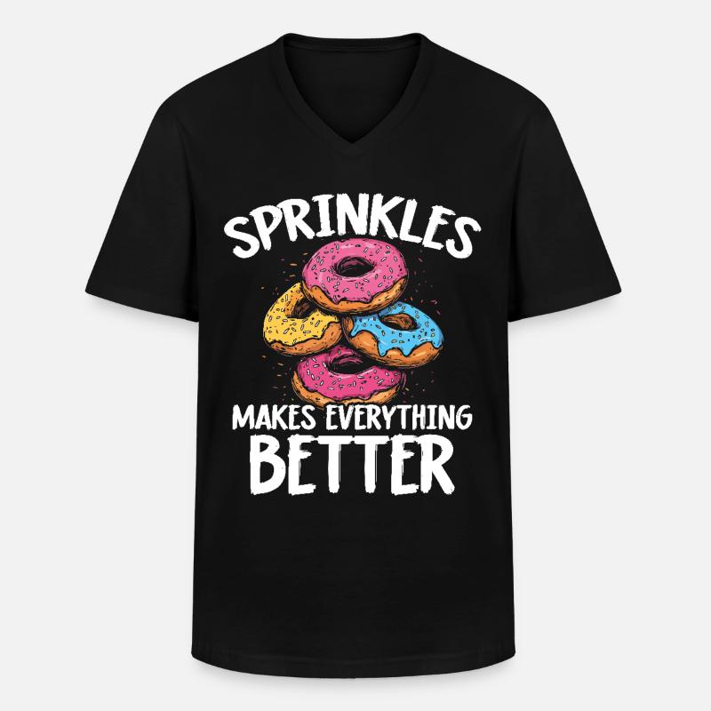 Beignets Beignets - T-shirt col V Homme - noir