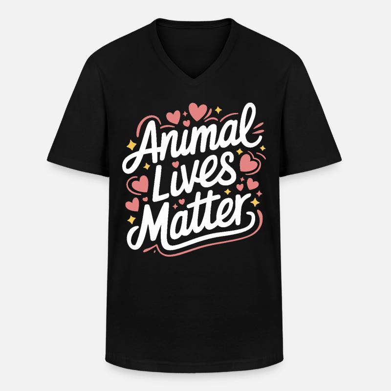 Vegetarisch Vegan Veggie Vegetarier - Männer-T-Shirt mit V-Ausschnitt - Schwarz