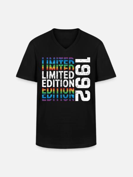 Limited Edition 1992 - Männer-T-Shirt mit V-Ausschnitt - Schwarz