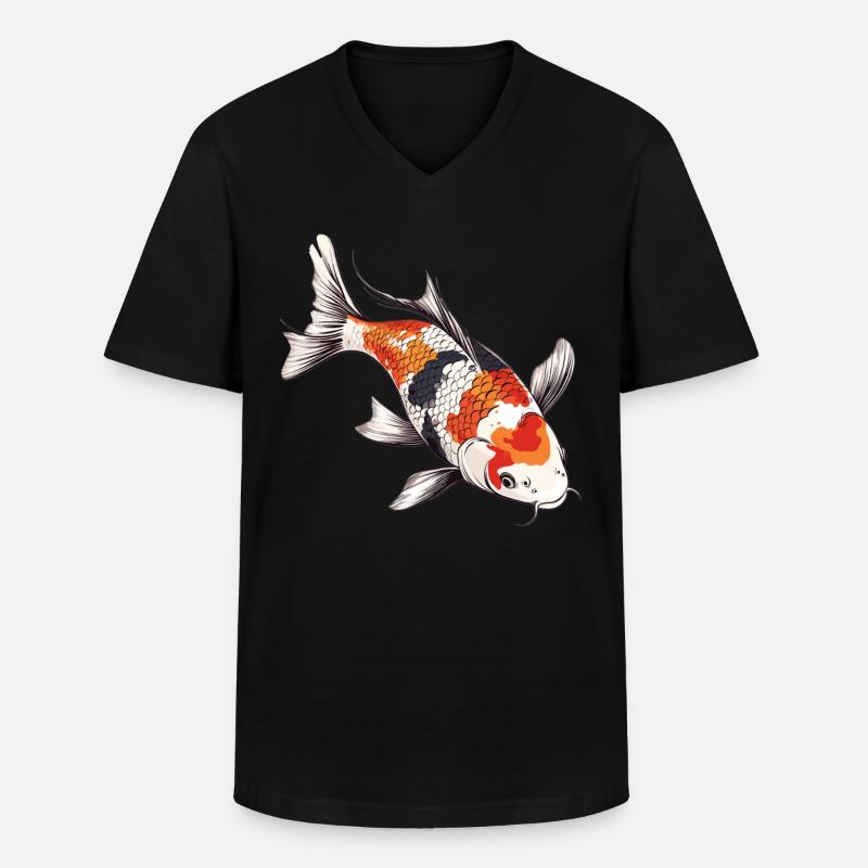 Kois Koi Karpfen - Männer-T-Shirt mit V-Ausschnitt - Schwarz
