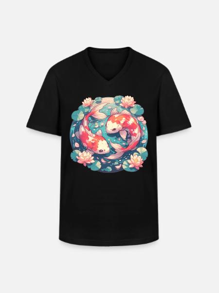 Koi Koi Carp - Men's V-Neck T-Shirt - black