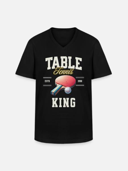 Table tennis - Men's V-Neck T-Shirt - black