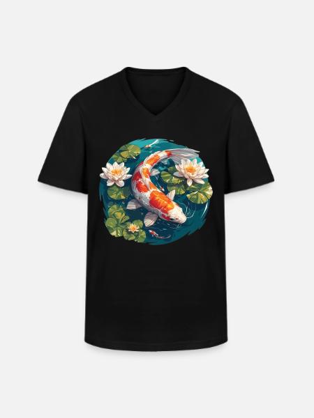 Koi Koi Carp - Men's V-Neck T-Shirt - black