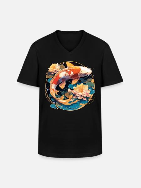 Koi Koi Carp - Men's V-Neck T-Shirt - black