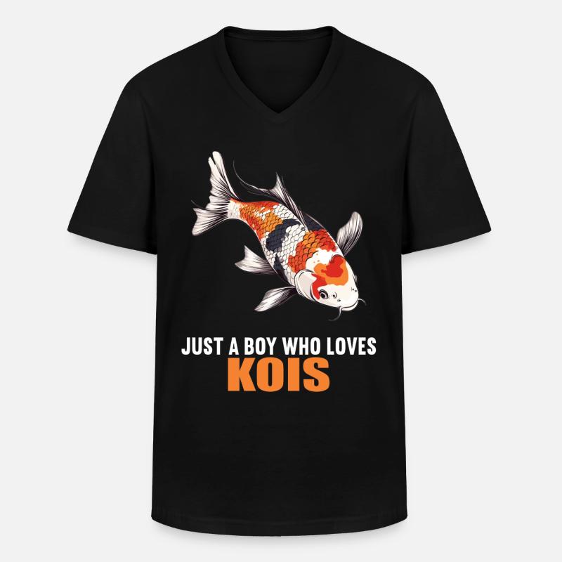 Kois Koi Karpfen - Männer-T-Shirt mit V-Ausschnitt - Schwarz