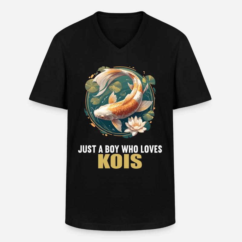 Kois Koi Karpfen - Männer-T-Shirt mit V-Ausschnitt - Schwarz