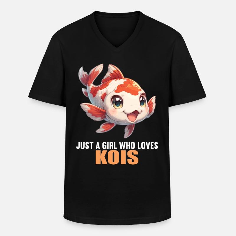 Kois Koi Karpfen - Männer-T-Shirt mit V-Ausschnitt - Schwarz