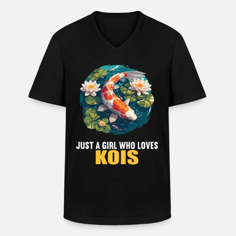 Kois Koi Karpfen - Männer-T-Shirt mit V-Ausschnitt - Schwarz
