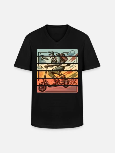 E-Scooter E-Scooter Kick Scooter - Men's V-Neck T-Shirt - black