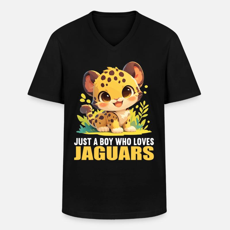 Jaguare Jaguar - Männer-T-Shirt mit V-Ausschnitt - Schwarz