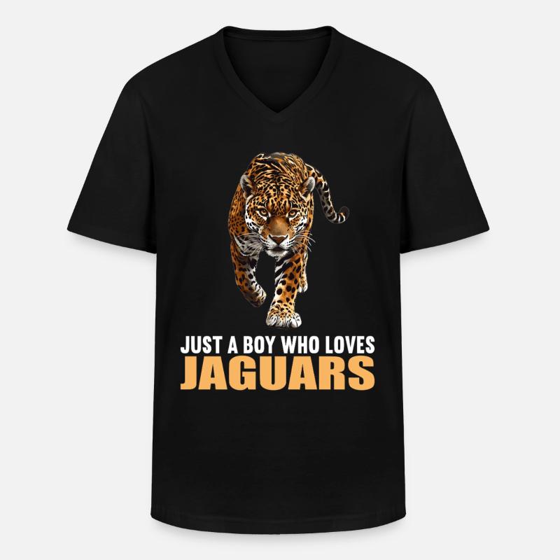 Jaguare Jaguar - Männer-T-Shirt mit V-Ausschnitt - Schwarz