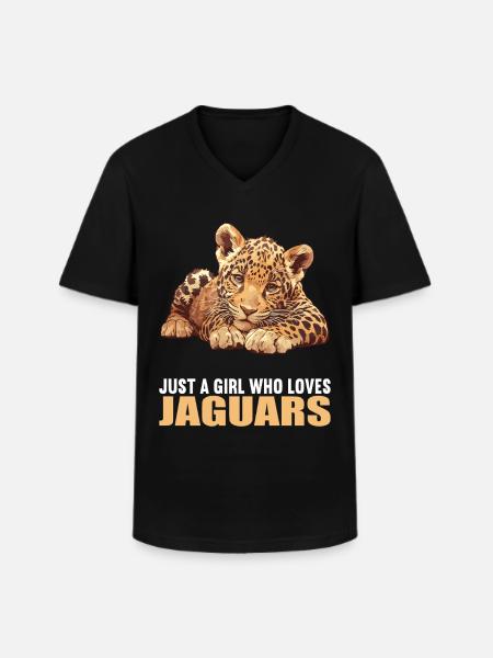 Jaguare Jaguar - Männer-T-Shirt mit V-Ausschnitt - Schwarz