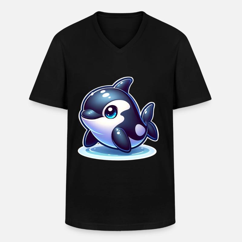Spækhugger Spækhugger - Klassisk herre T-shirt med V-udskæring - sort