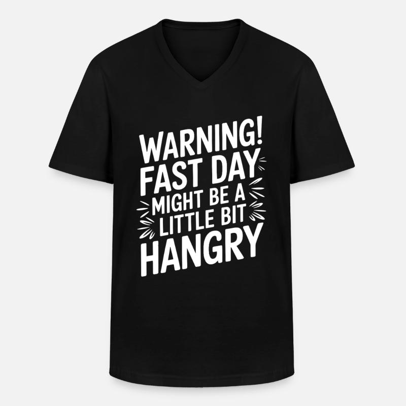 Intervallfasten Intermittierendes Fasten - Männer-T-Shirt mit V-Ausschnitt - Schwarz