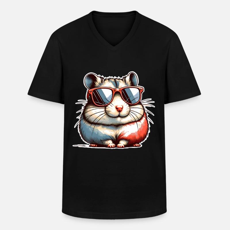 Hamster - Männer-T-Shirt mit V-Ausschnitt - Schwarz