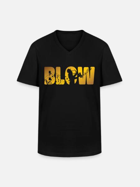 Saxophone Blow - Men's V-Neck T-Shirt - black
