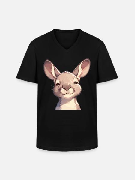 Kangaroos Kangaroo - Men's V-Neck T-Shirt - black