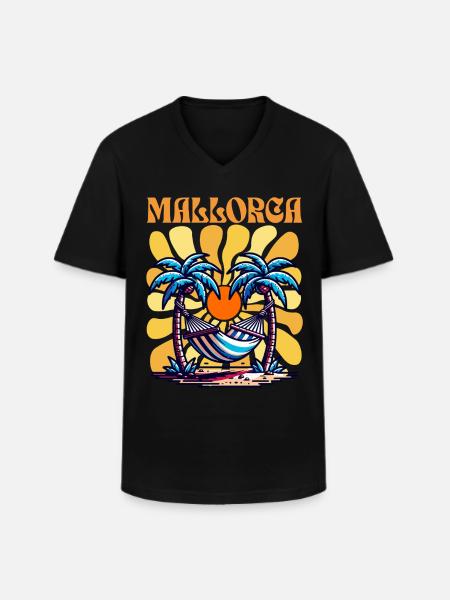 Majorca - Men's V-Neck T-Shirt - black