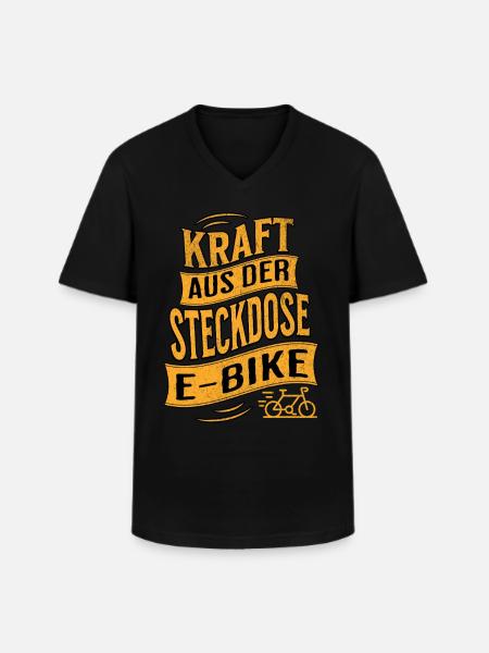E-Bike E-Biker - Männer-T-Shirt mit V-Ausschnitt - Schwarz