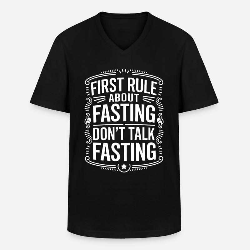 Intervallfasten Intermittierendes Fasten - Männer-T-Shirt mit V-Ausschnitt - Schwarz