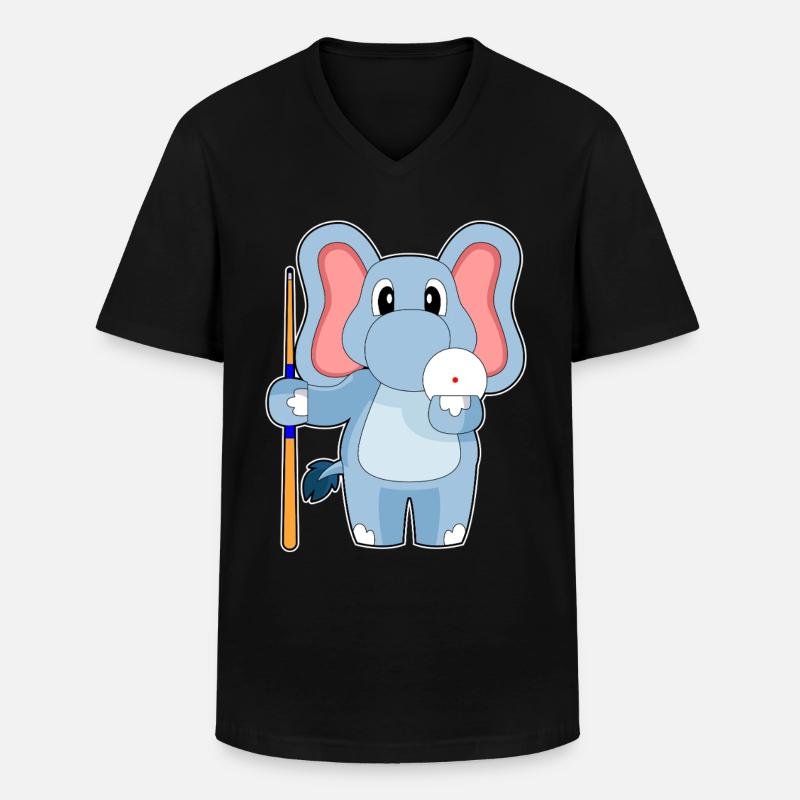 Elefant Billiard Queue - Männer-T-Shirt mit V-Ausschnitt - Schwarz