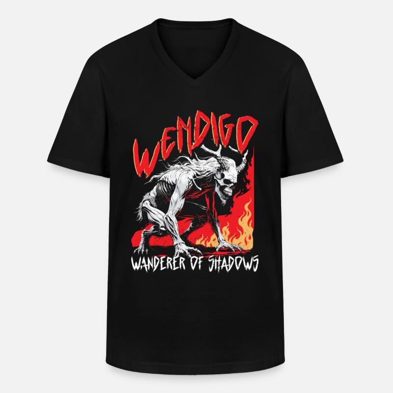 Wendigo Kryptide Cryptid - Männer-T-Shirt mit V-Ausschnitt - Schwarz