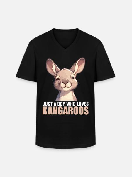 Kangaroos Kangaroo - Men's V-Neck T-Shirt - black