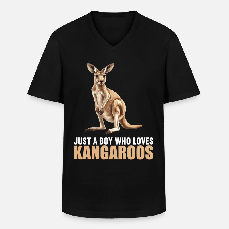 Kangaroos Kangaroo - Men's V-Neck T-Shirt - black